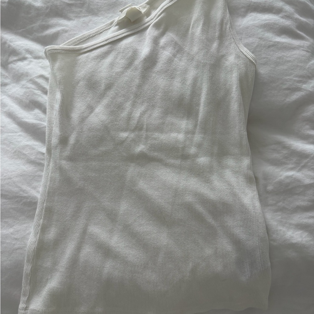 H&M White Ribbed Tank Top